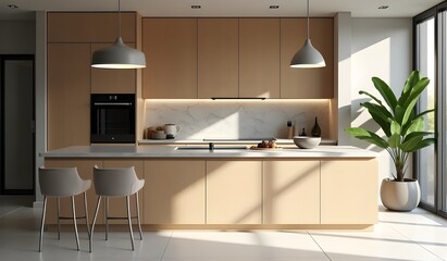 Sleek Interior Design of a Modern Kitchen