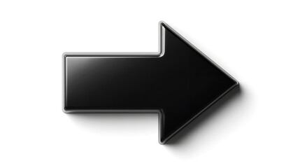 Obraz premium A sleek black arrow pointing towards the future suggesting direction and forward motion rendered on a clean white