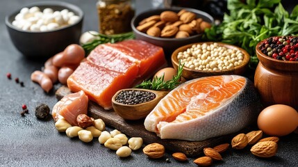 Optimal protein intake visuals with meal prep, amino acid tracking, performance nutrition, dietary plans, and athletic recovery strategies for fitness and strength enhancement