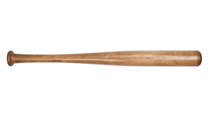 Classic Wooden Baseball Bat for Outdoor Sports, Training, and Competitive Games Isolated on White Background