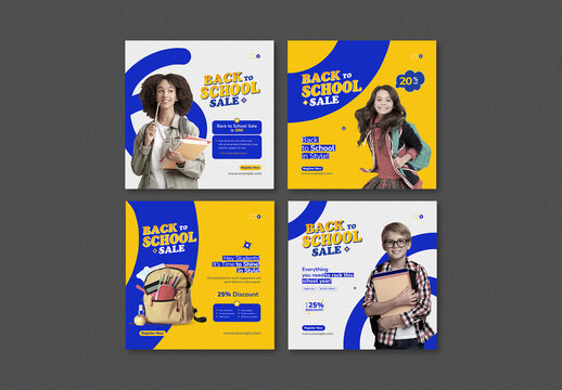 Back to School Sale Social Media Post Template