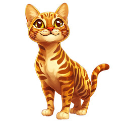 Fototapeta premium Smiling Cat Illustration: A delightful illustration of a ginger cat with big, friendly eyes. It embodies playful charm and pet affection.
