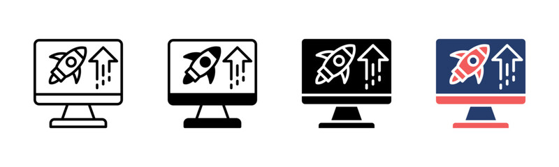 Fintech Startup icon sheet multiple style collection