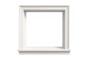 White window frame with transparent background providing a versatile design element for architectural visualizations and creative projects