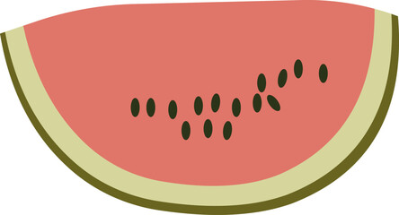 Watermelon Slice with Seeds