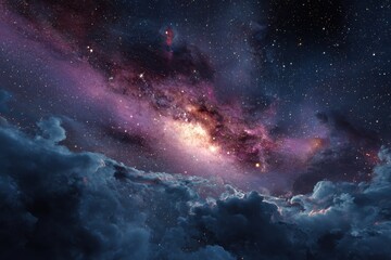 Fototapeta premium Stunning galaxy wallpaper featuring vibrant colors and vast space filled with stars and cosmic clouds