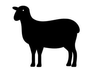 Silhouette of sheep, Lamb silhouette vector, Ram black clipart vector illustration