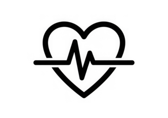 Heartbeat pulse line art illustration representing life rhythm and healthcare vital sign for medical diagnosis isolated on transparent background