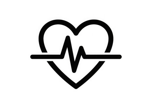 Heartbeat pulse line art illustration representing life rhythm and healthcare vital sign for medical diagnosis isolated on transparent background - Powered by Adobe