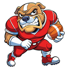 Bulldog playing american football vector