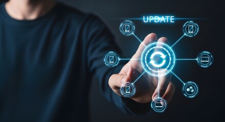 Fototapeta premium Digital Update and System Refresh for Enhanced Operations and Data Management
