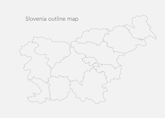 Vector map of country Slovenia divided on regions