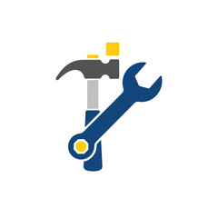 Hammer and Wrench Vector Icon. Tools for Repair and Maintenance Illustration.