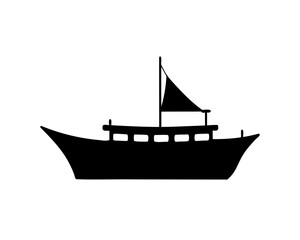 ship icon black silhouette vector illustration