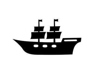 ship icon black silhouette vector illustration