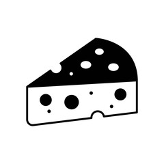 Cheese Dairy Fill Icon: Food Ingredient and Dairy Product