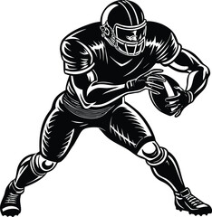 Naklejka premium American football player silhouette isolated on transparent background