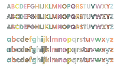 003くすみカラーのアルファベットセット