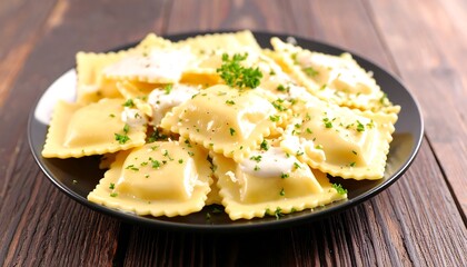ravioli with cheese and basil