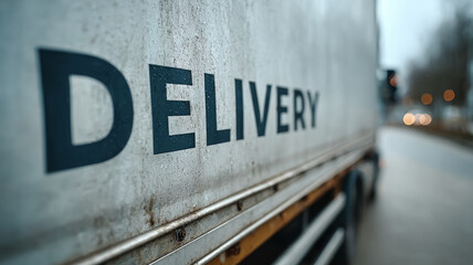 Obraz premium Delivery truck with 'DELIVERY' text on the side.