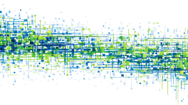 Colorful abstract wave design with blue and green hues, suitable for backgrounds or digital art.