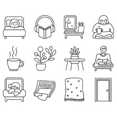  Introvert Lifestyle Icon Pack