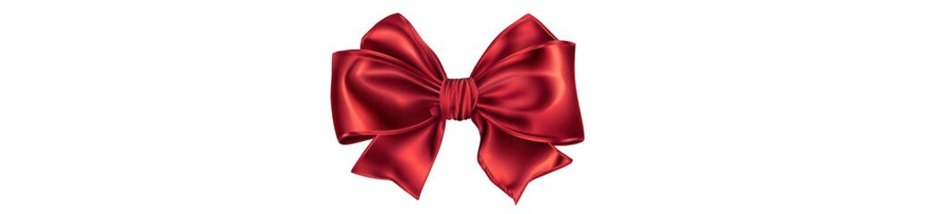Red ribbon bow against black background (2)