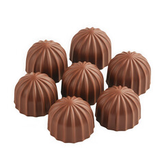 Naklejka premium set of round, chocolate candies, isolated on white background,