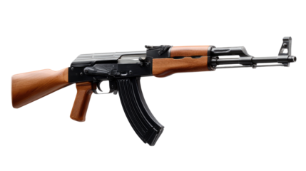 AK-47 Weapon: A detailed studio shot showcases the iconic AK-47, a symbol of power, precision, and historical significance.