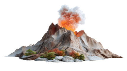 Volcanic Eruption: Witness the raw power of nature as a volcano erupts, spewing forth fiery lava and billowing clouds of smoke.
