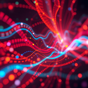 Redshift Data Flow: Abstract data visualization with colorful lights and intricate patterns, rendered with Redshift.