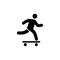 Skateboarding Silhouette Icon A Dynamic Representation of an Active Lifestyle and the Thrill of Riding Skateboards with Precision and Flair