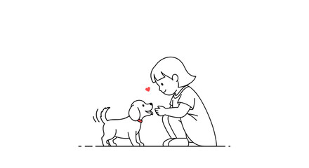A young child lovingly interacts with a happy puppy showing their pure joy and affection for each other