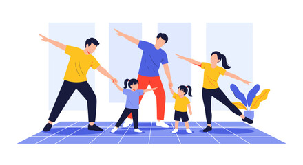 Fototapeta premium Family fitness fun daily activities promoting healthy lifestyles for all ages