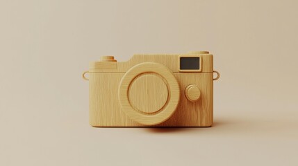 Simple, wooden camera. AI.