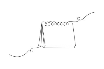 Naklejka premium Table Calendar continuous line drawing minimal style outline hand drawn illustration isolated