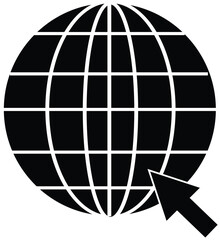 web globe vector silhouette vector illustration,   