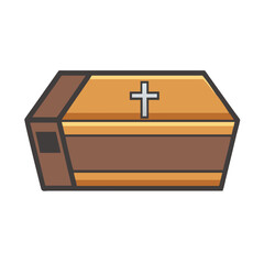 Coffin Burial Box Icon Design