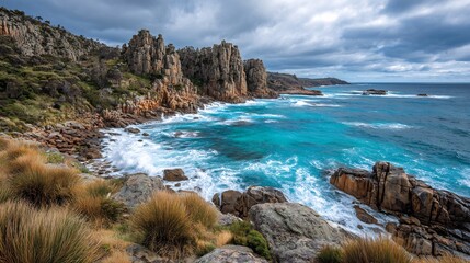 Fototapeta premium Rugged Coastal Scenery of Tasmania, Australia