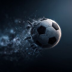 Fototapeta premium Action Shot of Soccer Ball Impact with Shattered Glass
