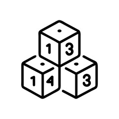 Dice Number Cube Icon Design