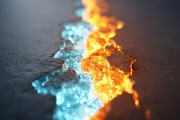 Dynamic animation of glowing light traveling between contrasting colors