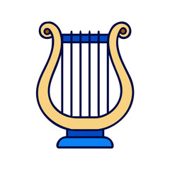 Harp String Musical Instrument Icon Design