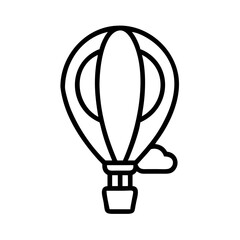 Hot Air Balloon Floating Travel Icon Design