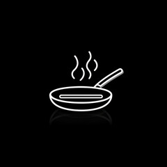 Black and white icon of a frying pan.