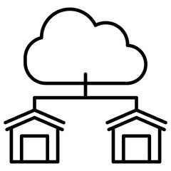 Cloud Networking Outline Icon