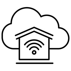 Home Wifi Outline Icon