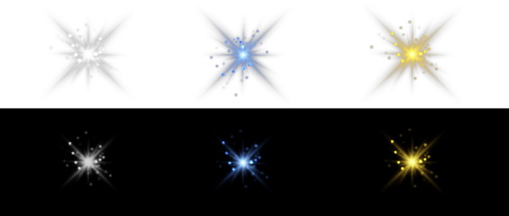 Color star glow with sparkling light, magic flash and galaxy background png.