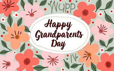 Happy grandparents day card. High quality