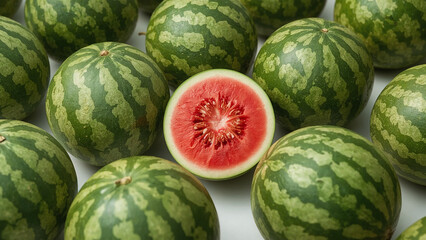Image of watermelon fruits on a white background